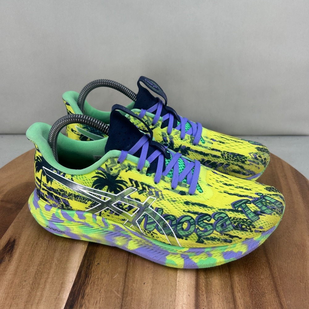 ASICS Noosa Tri 14 Womens Running Shoes Size 8 Yellow Green Purple 1012B208